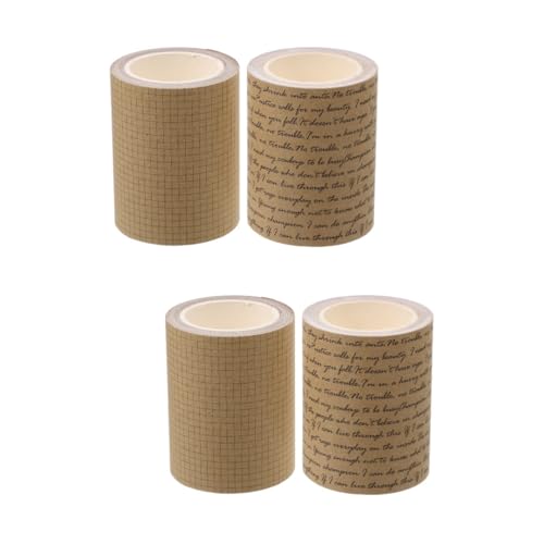 HOODANCOS 2 Sätze Braunes Papierband Wiederverwendbar Klebeband Bastelmaterial Aufkleber Mit Retro-motiven Wand-washi-tape Handbuch Dekore Dekorative Klebebänder Kraftpapier 2 Rollen * 2 von HOODANCOS