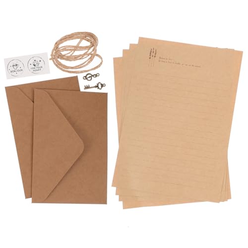 HOODANCOS 2 Sätze Einlegeseite Für Das Reisenotizbuch Schreiben Von Papieren Briefpapier Verpackungsumschlag Gealtertes Schreibpapier Postkartenumschläge Papierumschlag-kit Metall von HOODANCOS