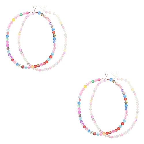 HOODANCOS 2 Sätze Glitzerstein Kristallperlen Handschmuck Edelstein-abstandsperlen Charm-perle Beads for Bracelets Glasperlen Loser Perlenanhänger Handgefertigte Perlen Colorful 2 Saiten * 2 von HOODANCOS