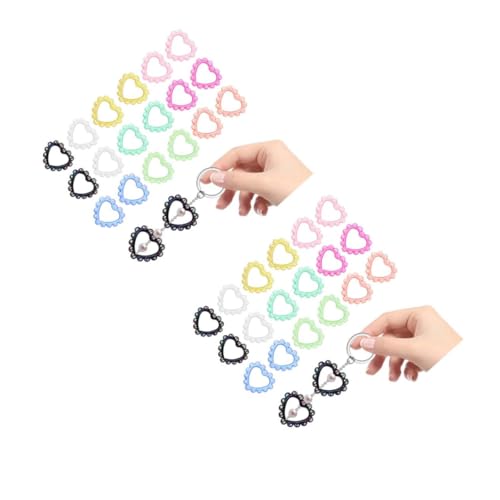 HOODANCOS 2 Sätze Kreis Der Liebe Ring Charme Herzanhänger Herzperlenrahmen Diy Schlüsselanhänger Rahmen Fokusrahmen Hohle Herzform Kits Zur Schmuckherstellung Diy Liefert Acryl 18 Stück * 2 von HOODANCOS