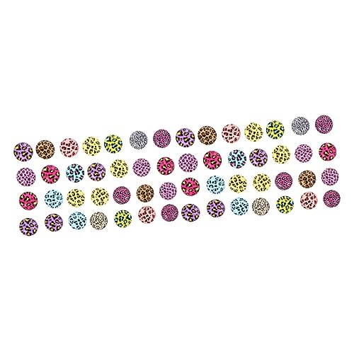 HOODANCOS 2 Sätze Leoparden-glaspatch Kreis Dekorative Perlen Diy Schmuckzubehör Schmuckaufnäher Halbrunder Flatback Tiermotive Bastelbedarf Zeit-edelstein-patch Glasfleck 100 Stück * 2 von HOODANCOS