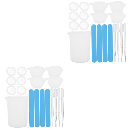 HOODANCOS 2 Sätze Messbecher-Set aus Silikon blending tool epoxidharz basteln DIY-Formwerkzeug Epoxid-Handwerkswerkzeug Werkzeuge zum Mischen von Harzen Epoxid-Werkzeugsatz Kieselgel von HOODANCOS