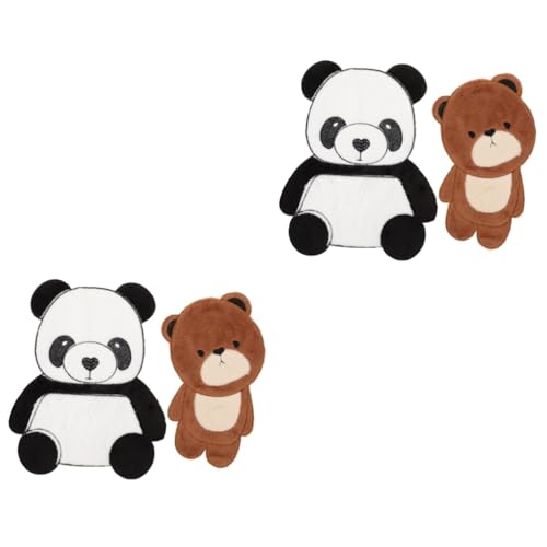 HOODANCOS 2 Sätze Panda-bären-patch Halloween-patch Tragen Aufkleber Wattepads Puppenflicken Bär Handtuch Bärenaufnäher Zum Aufnähen Cartoon-patch Karikatur Bestickt Flaum 2 Stück * 2 von HOODANCOS