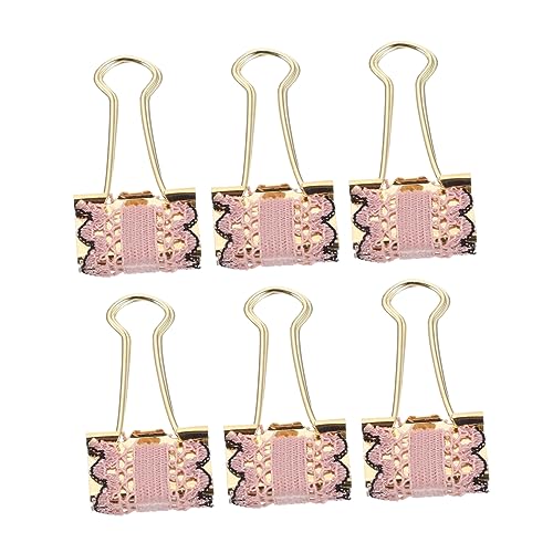 HOODANCOS 2 Sätze Schwalbenschwanzclip Mit Langem Tisch-namensschild Büroklammern Clip Bookmarks Book Marks Dateiorganisation Von Clips Dokumentclips Ablegen Metall Rosa 6 Stück * 2 von HOODANCOS