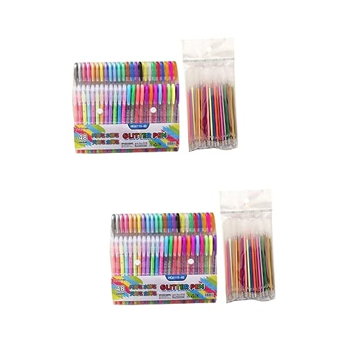 HOODANCOS 2 Sätze Stk Stifte Textmarker Marker Flüssiger Textmarker Glitzerstift Stift Unterschreiben Schreibwaren Stift Farbstift Dünne Linie Kugelschreiber von HOODANCOS