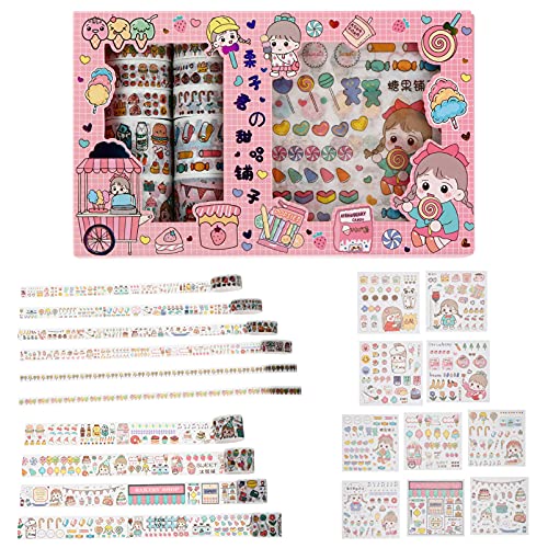 HOODANCOS 2 Sätze Taschenband Kinder stationär Aufkleber für Laptops Retro-Dekor tierisches Washi-Tape kinder bastelset basteln für kinder Scrapbook-Klebeband Buchalbum Klebeband Papier von HOODANCOS