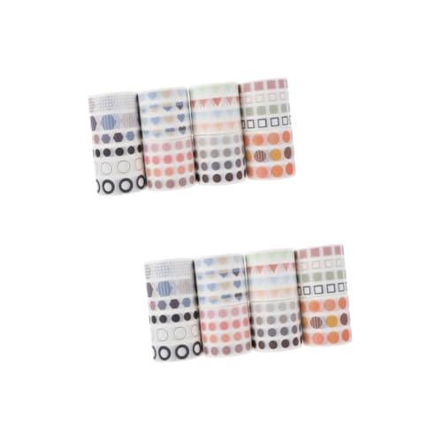 HOODANCOS 2 Sätze Washi-tape Dekorative Abdeckbänder Weihnachtsgeschenkverpackungsband Washi-klebeband Beschreibbares Klebeband Etikett Klebeband Punktband Diy Washi Tape Papier 8 Rollen * 2 von HOODANCOS