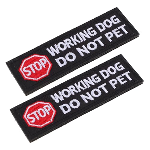 HOODANCOS 2 Stück Hundegeschirr Mit Streicheln Sie Die Flecken Nicht Hundegeschirre Haustier Dackel Diensthundegeschirr Hunde-stickaufkleber Westen Welpe Polyester Black von HOODANCOS