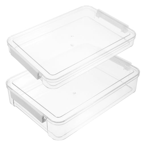 HOODANCOS 2 Stück Transparente A4-Aktenbox Aus Transparentem Kunststoff Stapelbar Aktenschutzhülle Organizer Dokumentenhalter Zeitschriften Papierhülle Aktenbox Zertifikat-Organizer von HOODANCOS