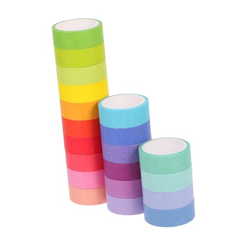 HOODANCOS 20 Rollen Washi-tape Farbiges Abdeckband Sammelalbum Liefert Bastelband Für Scrapbooking Klebeband Zum Basteln Buntes Washi-klebeband Washi Tape Zum Aufzeichnen Japanisches Papier von HOODANCOS