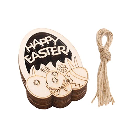 HOODANCOS 20 Stück Partyschmuck easter teigroller ostern party dekoration panettone ostern party decoration Urlaub Outdoor- Osterei-Dekorationen hängende Ornamente aus Holz Hölzern von HOODANCOS