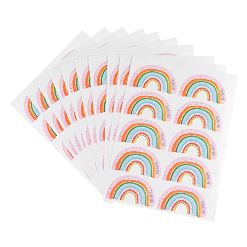 HOODANCOS 200Blätter Vielen Dank Aufkleber Dankesetiketten Für Deko Handwerk Rainbow Design Selbstklebende Dankeschön Sticker Für Jede Gelegenheit von HOODANCOS