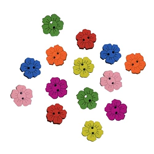 HOODANCOS 200St Knöpfe annähen kinder bastelset basteln für kinder crafts for bastelmaterial für kinder dekoration farbige Knöpfe handgefertigte Knöpfe DIY-Knöpfe Blumenknöpfe Hölzern von HOODANCOS