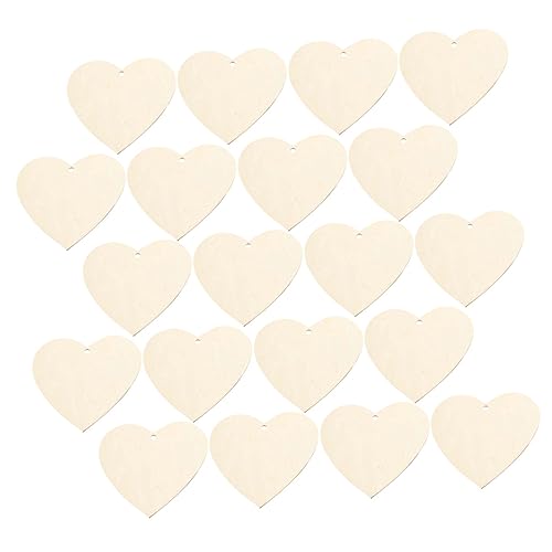 HOODANCOS 200pcs Unvollendetes Herz Leere Holzausschnitte Herzförmige Holzscheiben DIY -holz -tags von HOODANCOS