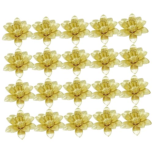 HOODANCOS 20St Doppelschichtige fünfblättrige Blüten Blumenarmband Haarnadelperlen Blumen-Schmuck-Anhänger khimar hijab haar spangen Abstandsperlen selber machen Bastelperlen Kupfer Golden von HOODANCOS