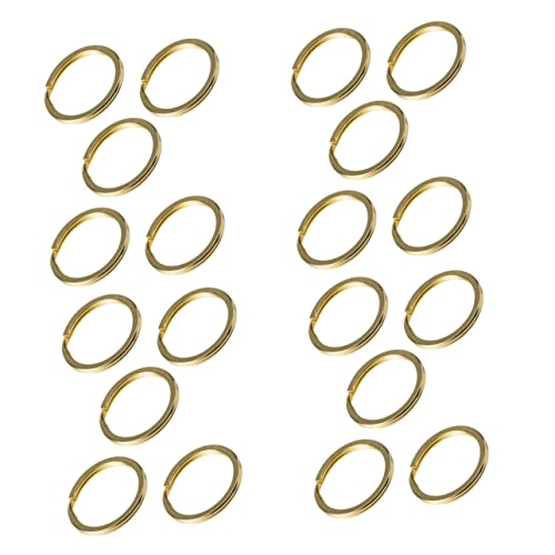 HOODANCOS 20St Schlüsselbund DIY-Zubehör doppelte Biegeringe Schmuckherstellung von Ringen Anhängerverbinder selbstgemachte Ringe Ring zur Herstellung von Schlüsselanhängern Messing Golden von HOODANCOS