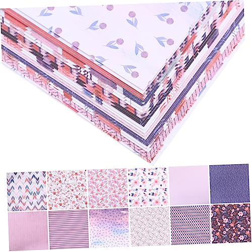 HOODANCOS 24 Blätter Taschenrohpapier Vintage-sammelalbum Quadratisches Trägerpapier Antikes Material Papier Scrapbook-material Zum Selbermachen Dekorationsrohpapier Vintage-papier Violet von HOODANCOS