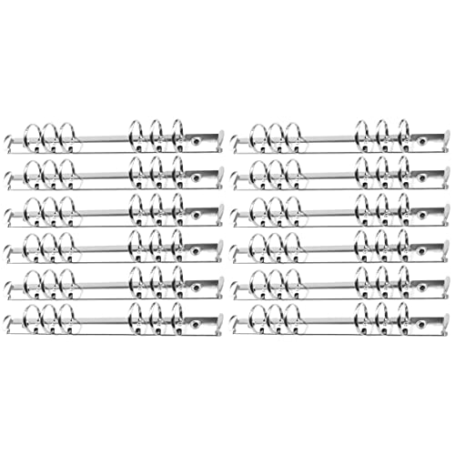 HOODANCOS 24 Stk Binder Loseblatt Loseblattbinder Ringordner Für Lose Blätter Doppelringbinder Ringbuch Mit 6 Löchern Buchbinderringe Diy Bindering Buchbinder Mit Losen Blättern Silver von HOODANCOS