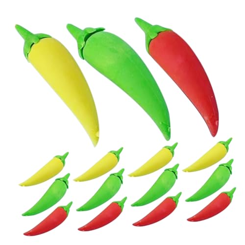 HOODANCOS 24 Stück Pfefferradierer Mini Paprika Gastgeschenke Für Obst Preise Im Klassenzimmer Coole Radiergummis Für Chili-pfeffer-mittelstück Mini-radiergummis Für von HOODANCOS