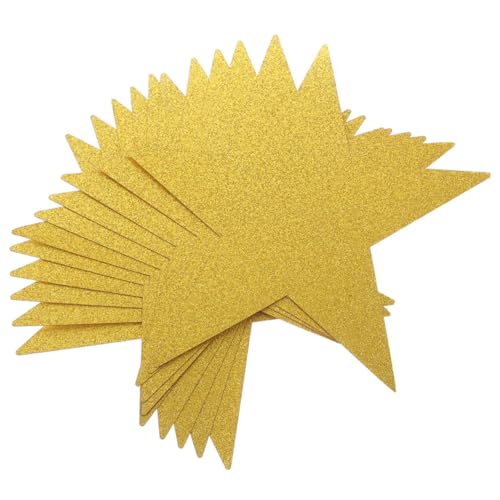 HOODANCOS 24St handgeschnittenes Papier zeichenpapier hochzeitsdekoration Plakatwand Fünfzackige Sterndekoration Sternausschnitt aus Papier Sternausschnitte für Pinnwand Tischkonfetti Golden von HOODANCOS