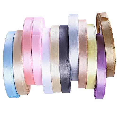 HOODANCOS 25 Yards Satinband Verschiedenen Farben Für Geschenkverpackung Dekoration Und Bastelarbeiten Breit Ideal Für Hochzeiten Geburtstagsfeiern Und von HOODANCOS