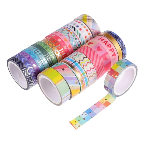 HOODANCOS 27 Rollen Regenbogen Klebeband Mit Dünnen Streifen Farbaufkleber Blumenband DIY Bastelband Malerband Dekoratives Klebeband Für Sammelalben Washi Tape Dekoratives von HOODANCOS