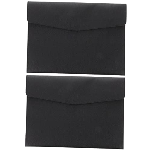 HOODANCOS 2St Dateipaket Hüllen für Umschlagmappen Büroordner Dokumentenhalter Reise-Organizer-Tasche aufbewahrungssack storage pockets tragbare Aktentasche Aktenhalter im Büro Leder Black von HOODANCOS