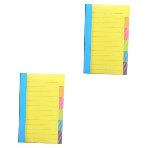 HOODANCOS 2St Haftnotizbuch schreibwaren notepad notiztafel stickern stickers Notizheft klebriger Seitenmarker Einkaufslisten-Notizblock Notizblöcke aus Papier linierte Haftnotizen pp Yellow von HOODANCOS