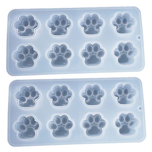 HOODANCOS 2St Katzenpfotenform förmchen mould ling silikonformen giesform Gießform selber machen tierische Epoxid-Gießformen Gießform für Katzenpfoten Bastelzubehör DIY-Form Kieselgel Weiß von HOODANCOS