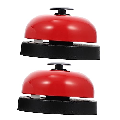 HOODANCOS 2St Spielglocke Hände läuten Glocke laute Handglocke Restaurant-Service-Glocke -Handglocke Schlittenglocke kinderklingel handglocken Empfangsring handläutende Glocke Plastik rot von HOODANCOS