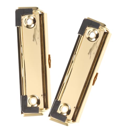 HOODANCOS 2st Büroklammern Dokumentieren Hartfaserplatten-clips Clipboard-clips Schreibwaren Dokumentenklemme Clips Für Dokumenttafeln Schwarze Heftklammern Aktenklammern Metall Golden von HOODANCOS