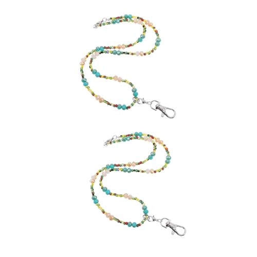 HOODANCOS 2st Einfache Reißverschlusskette Handy Hängende Kette Brillenbänder Für Damen Lanyard Für Frauen Farbige Schlüsselbänder Schlüsselketten Für Frauen Handy-lanyard Blue Glasperlen von HOODANCOS