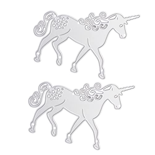 HOODANCOS 2st Stahlmesserform Einhorn Buchstabenschablonen Diy-scrapbooking-matrizen Prägestempel Stanzmaschinen Zum Basteln Stanzformen Schablone Buchstabenformen Silver Kohlenstoffstahl von HOODANCOS