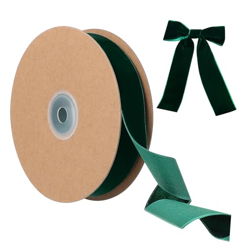 HOODANCOS 3 Rollen Geschenkverpackungsband seidenband ribbon hochzeitsringe Schleifenband geschenkeband Farbiges Sackleinen-Drahtband Geschenkband aus Samt Samtband grünes Band bündeln Green von HOODANCOS