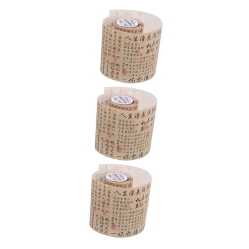 HOODANCOS 3 Rollen Washi-Tape doppelseitiges Klebeband dünn becken aufkleber DIY Washi-Klebeband Dekorative Klebebänder Abdeckband dekorative Bänder für Sammelalben Japanisches Papier Brown von HOODANCOS