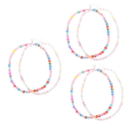 HOODANCOS 3 Sätze Glitzerstein Kristallperlen Basteln Sie Lose Perlen Edelstein-abstandsperlen Beads for Bracelets Glasperlen Schmuckherstellung Aus Perlen Loser Perlenanhänger 2 Saiten * 3 von HOODANCOS