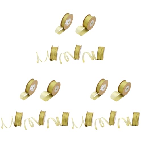 HOODANCOS 3 Sätze Grosgrain-bänder Band Zum Basteln Bänder Zum Verpacken Von Geschenken Geschenkbänder Aus Metall Kuchen Verzieren Geschenkverpackungszubehör Bulk-band Golden 5rolle*3 von HOODANCOS