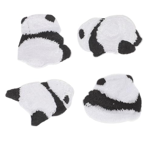 HOODANCOS 3 Sätze Panda Magische Aufkleber Panda-aufnäher Für Kleidung Panda-patches Bügelflicken Für Kleidung Flicken Aufnähen Hutflecken Kleine Flicken Zum Aufbügeln Stoff 4 Stück * 3 von HOODANCOS