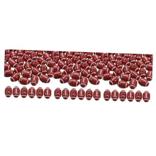 HOODANCOS 3 Sätze Rugby-perlen Teekrug Ballperlen Rugby Sport-rugby Perlenanhänger Rugby Bastelmaterial Sportballperlen Zum Basteln Perlen Zur Schmuckherstellung Acryl Brown 50 Stück * 3 von HOODANCOS