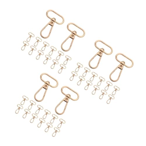 HOODANCOS 3 Sätze Schnalle Kettenhaken Metallclips Reiseaccessoires Schlüsselanhänger Schlüsselanhanger Verschlussclip Kleine Drehbare Karabinerhaken Zinklegierung Golden 15 Stück * 3 von HOODANCOS