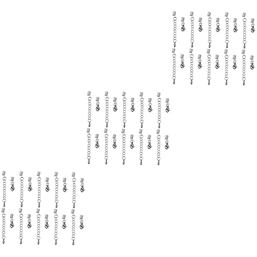 HOODANCOS 3 Sätze Schnallen Aus Lederschnüren Schleife Terminatoren Crimp-endspitzen Armbandverschluss Schmuckverschlusshaken Karabinerverschlüsse Kettenhalsketten Silver 10 Stück * 3 von HOODANCOS