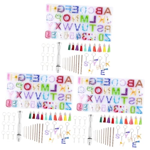 HOODANCOS 3 Sätze Silikonform Für Alphanumerische Anhänger Zubehör Form Anzahl Epoxidformen Schmuckgussform Gießform Für Schmuck Alphabet-gussformen Buchstabenformen Diy-anhänger-set Stoff von HOODANCOS