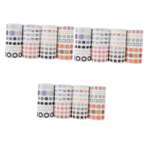 HOODANCOS 3 Sätze Washi-tape Washi-klebeband Weihnachtsgeschenkverpackungsband Notebook-klebeband Album-band-dekoration Etikett Klebeband Scrapbooking-klebeband Punktband Papier 8 Rollen * 3 von HOODANCOS