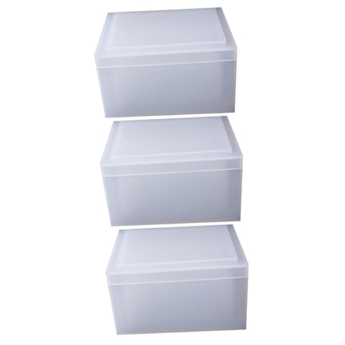 HOODANCOS 3 Stk Diy-taschentuch-mod Kerzenform De Para Gelatinas Gießform Selber Machen Klare Epoxidformen Pyramiden-puzzleform Diy Gewebe Schmuck-organizer-form Deckel Diy Epoxid Weiß von HOODANCOS