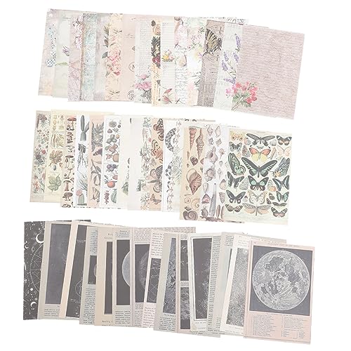 HOODANCOS 30 Blatt Handbuchmaterial Basispapier Retro Stil Grunge Tagebuch Dekorativer Hintergrund Sammelalbum Material Papier Sammelalbum DIY Papier DIY Bastelmaterial Papier von HOODANCOS