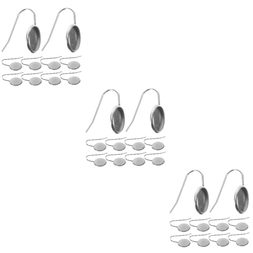 HOODANCOS 30 Stk Ohrzubehör - DIY-Ohrringe Ohrhaken Ohrringfassungen für die Schmuckherstellung Diamantglasur für die Schmuckherstellung hängende Basisschale Rostfreier Stahl von HOODANCOS