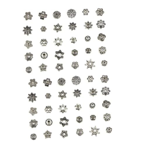 HOODANCOS 300 Stk Blumenzauber verkleidungsaccessoires metallperlen Schmuckzubehör Schmuckcharme Blumenanhänger aus tibetischem Silber Schmuck lose Perle gemischte Anhänger Silver von HOODANCOS