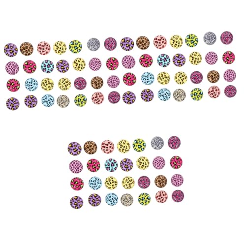 HOODANCOS 300 Stk Leoparden-Glaspatch Edelstein-Patch DIY Schmuckzubehör runde Cabochons-Fliesen runde Perlen tiermotive bastelbedarf Glasflecken mit Leopardenmuster Edelstein-Glas-Patch von HOODANCOS