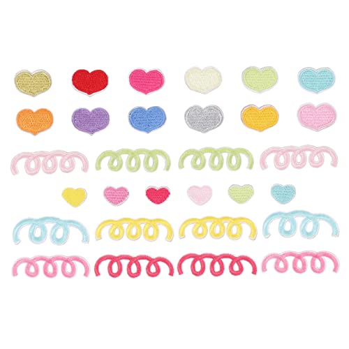 HOODANCOS 30St Aufkleber für Kleidung Kleiderflicken bunter Stickaufnäher DIY-Applikations-Kits fashing costume kinder embroidery Klebeapplikation Applikation aufbügeln Polyester Colorful von HOODANCOS