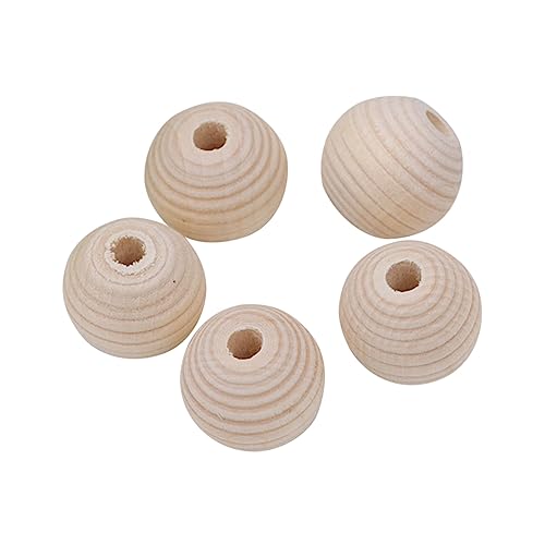 HOODANCOS 30St Halskette Holzperlen kinder bastelset basteln für kinder handwerken für kinder bastelideen bastelsets für kinder bastelmaterial einfache Perlen Schmuck Holzperlen Hölzern von HOODANCOS